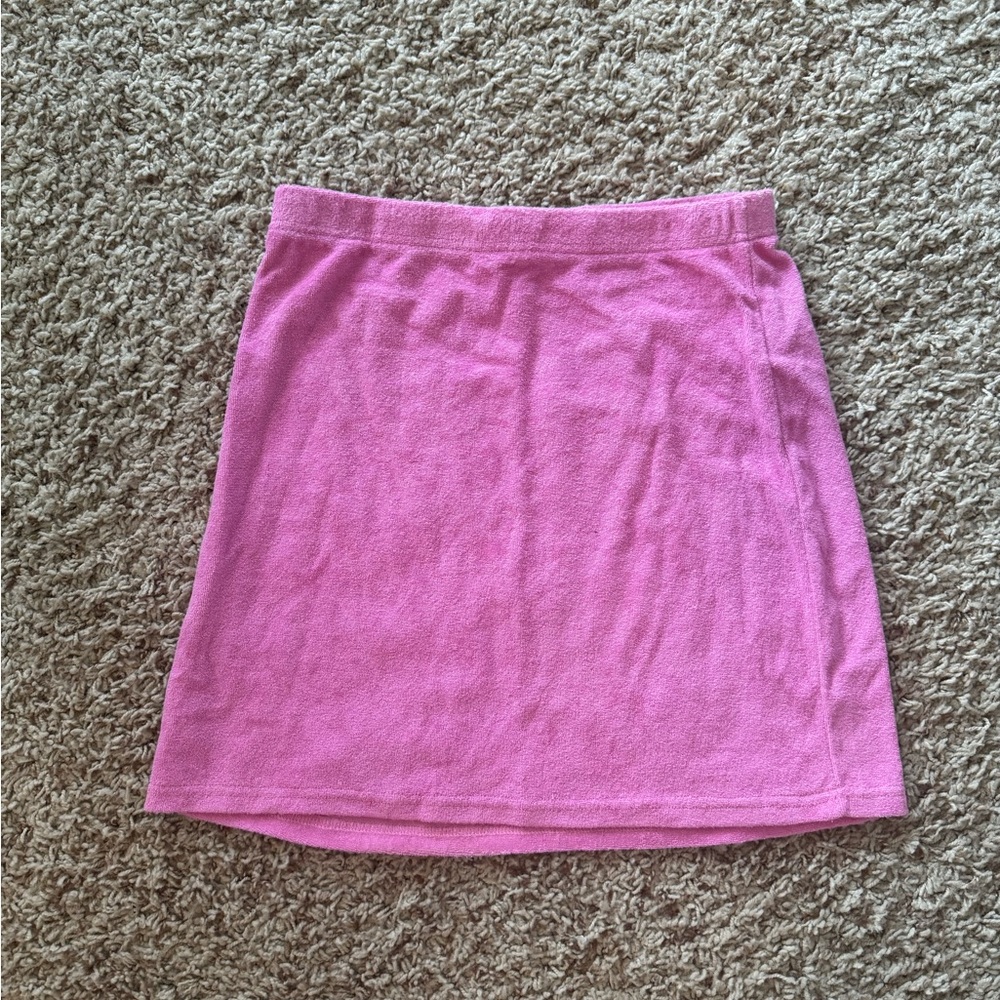 Hot pink terry cloth skirt